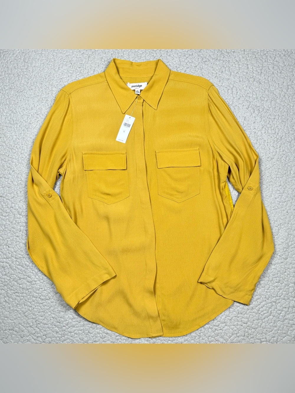 Anthropologie Porridge Keagan Mixed Media Button Down Camp Shirt